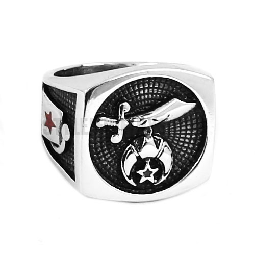 Gothic Silver Band Ring Stainless Steel Star Ring SWR0600 - Click Image to Close